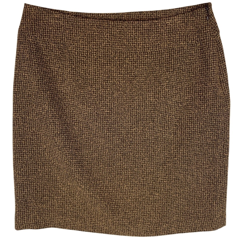 JOHN PAUL RICHARD Women's Brown Textured Tweedโ Pencil Skirt Size 12